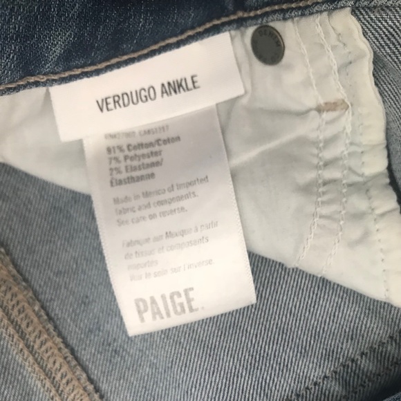 NWT PAIGE Verdugo Ankle Destructed Skinny Jeans 27 - Picture 5 of 8